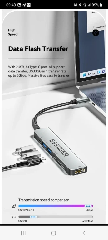 adaptateur type c to hdmi