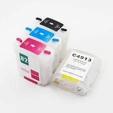 Cartouche d'encre vide rechargeable avec puces permanentes, 69 ml/pièce, pour imprimante HP500 800