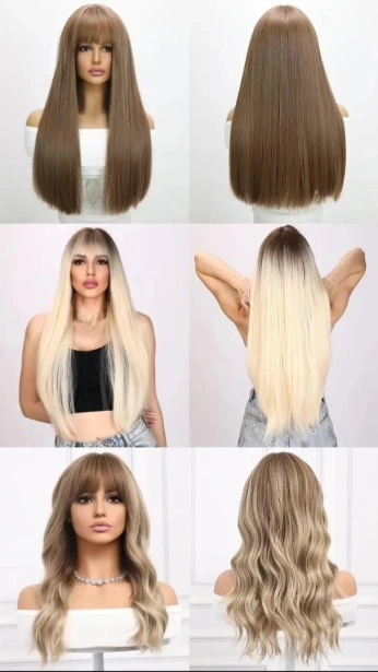 شعر مستعار نصف طبيعي perruque semi naturel