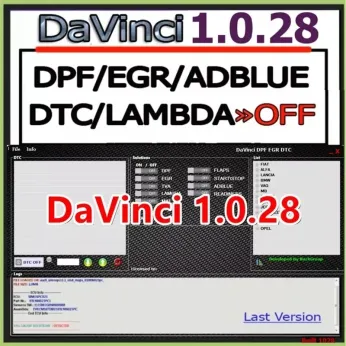 DaVinci 1.0.28 dernière version Diagnostic auto fap egr adblue