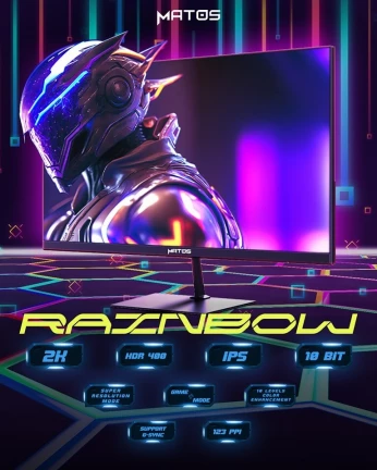ECRAN MATOS RAINBOW MSG24K - 24" IPS - 2K 1440P - 100HZ - 1MS - SRGB - AMD FREESYNC - NVIDIA GSYNC