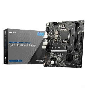 MSI PRO H610M-B DDR4  Micro ATX Socket 1700 Intel H610 Express - 2x DDR4 - M.2 PCIe 3.0 - USB 3.0