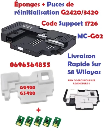 Éponges & Puce de réinitialisation MC-G02 MC-G03 MC-G04 G2420, G3420