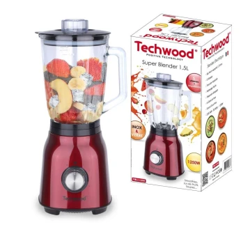 Blender TECHWOOD Bol Verre 1.5L 1250W