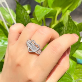 Bague Cœur Rhodium & Zircon