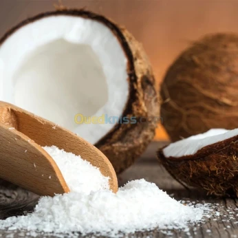 Coco : noix de coco-râpée-farine-sucre-huile-lait-sirop etc.--- جوز الهند: منتوجات متعددة