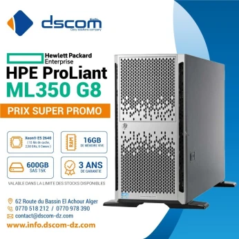 Serveur HPE ProLiant ML350 Gen8 Xeon E5 RAM 64 Go 2 x SSD 960 Go