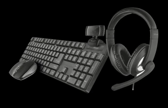 TRUST KIT CLAVIER SOURIS SANS FIL CASQUE & WEBCAM