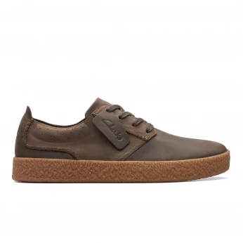 CLARKS Streethilllace Dark Olive Lea