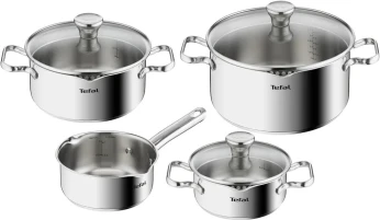 Tefal Batterie de Cuisine 7 pièces, Casserole 16 cm, Faitouts 16/20/24 cm + couvercles, Induction