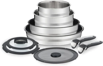 Set de cuisine tefal Ingenio Jamie Oliver tout feux+ induction,inox 9pcs - L9569132