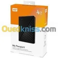 WD MY PASSPORT 4 TB - Disque Dur Externe USB 3.2 - Noir -