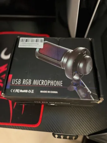 Microphone professionnel à condensateur USB, RGB