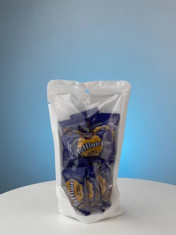 أكياس دوي باك بدون سحاب غلق لون شفاف / أبيض Sac Doypack sans zip couleur Transparent/Blanc