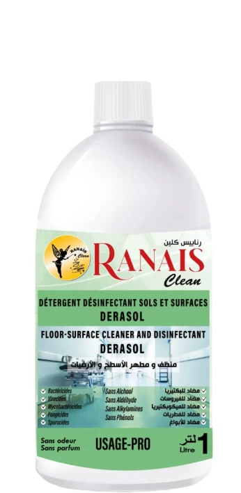 NETTOYANT ET DESINFECTANT SOLS-SURFACES DERASOL/منظف ومطهر متعدد الأسطح