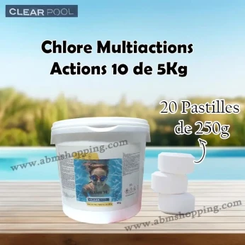 Chlore Multiactions Actions 10 de 5Kg | CLEAR POOL (F)