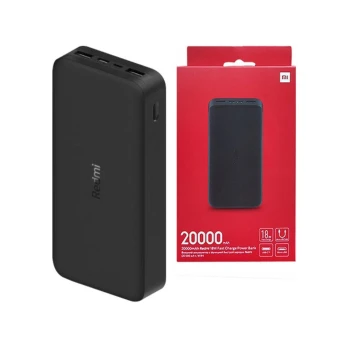 Power bank Xiaomi 18W - 20000 mAh - Entre USB/USB Type C -Sortie 2 x USB-A noir / blanc