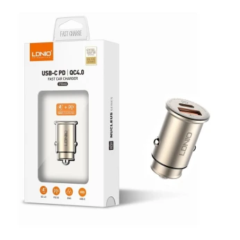 Mini chargeur allume cigare de voiture en alliage de zinc 30 W ULTRA LDNIO C506Q شاحن ولاعة السجائر