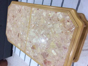 Table basse en hêtre et en marbre