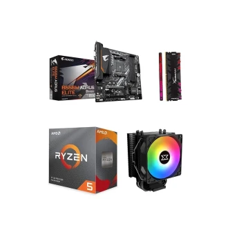PACK Gigabyte B550M AORUS ELITE+Ryzen 5 3600+ Kingston RGB 32GB 3200MHz DDR4+ XIGMATEK WINDPOWER
