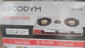 Rechaud 3 feux inox Gaz de ville ou Butane