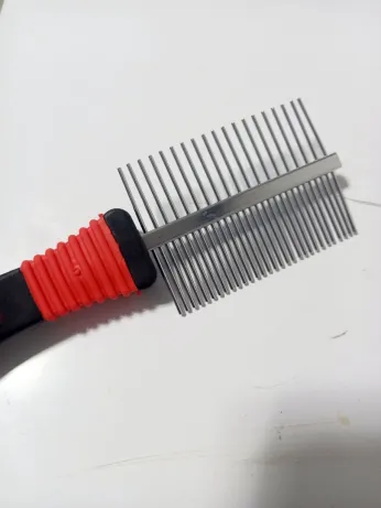 Brosse double de toilettage pour chien en métal فرشاة مزدوجة للكلاب