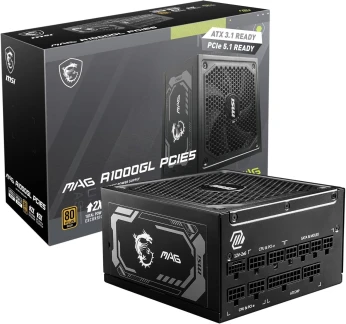 Alimentation MSI MAG A1000GL ATX 3.1 & PCIE 5.1 Ready - Full Modular - 80 Plus Gold Certified 1000W