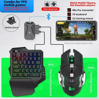 Mix Pro Clavier Souris 4en1 Pour smartphone Gaming PUBG-Fortnite-Call of duty-free fire