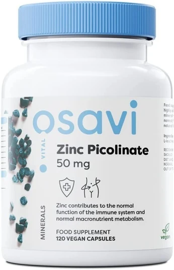 Osavi Zinc Picolinate 50 mg 120 vegan capsules زنك بيكولينات 50 مجم كبسولات نباتية
