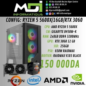 CONFIG GAMING : RYZEN 5 5600X/16GB/RTX3060