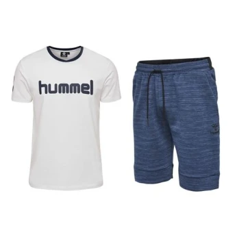 HUMMEL Ensemble Short TShirt Blanc/Bleu