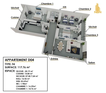 Vente Appartement F4 Oran Oran 5