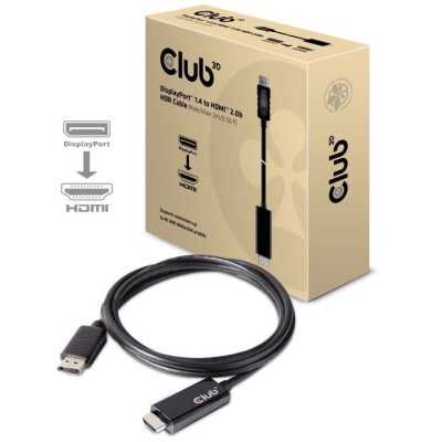 CABLE CLUB 3D CAC-1082 - DISPLAY PORT 1.4 CABLE MALE TO HDMI 2.0B MALE 4K 60HZ HDR 2METERS /6.56FT