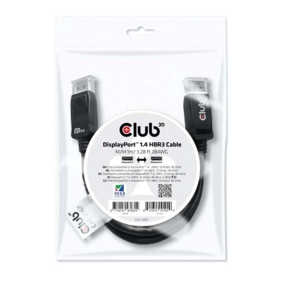 CABLE CLUB 3D CAC-2067 - DISPLAYPORT 1.4 HBR3 CABLE MALE / MALE 1M/3.28FT.