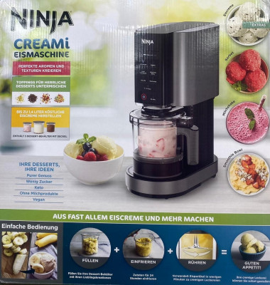 Ninja CREAMi machine à crème glacée et à desserts glacés, 7 programmes noir/argent 1,4L 800W NC300EU