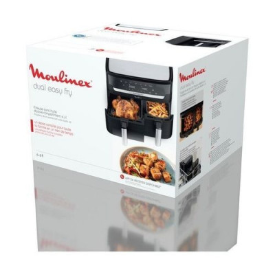 Moulinex Friteuse sans huile Dual Easy Fry & Grill EZ905B20-2700W - 8 programmes - 2 Tirroire- 8.3L