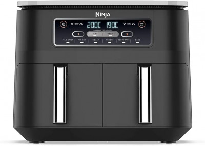 Friteuse A Air Sans Huile Airfryer NINJA , 2 Tiroirs,6-En-1 AF300EU- 7.6L - 2500W