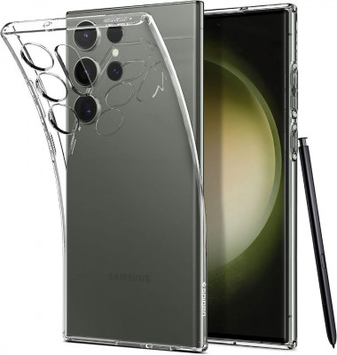 Antichoc Transparent Spigen Liquid Crystal Samsung Galaxy S23 Ultra - Pochette Transparent