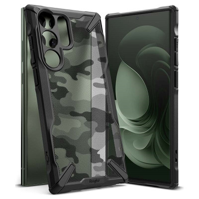 Antichoc Camo Black Samsung Galaxy S23 Ultra Solide Rigide Coque de Protection