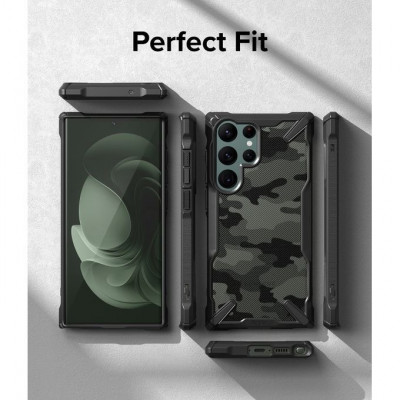 Antichoc Camo Black Samsung Galaxy S22 Ultra Solide Rigide Coque de Protection