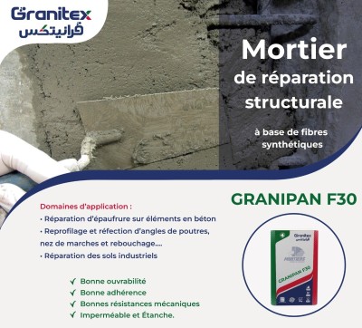 GRANIPAN F30 Mortier de réparation structurale à base de fibres synthétiques