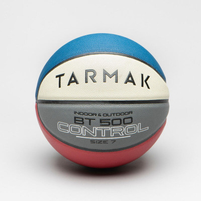 TARMAK Ballon de basketball taille 7 - BT500 bleu blanc rouge