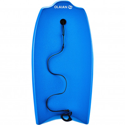 OLAIAN Bodyboard 100 bleu 1er prix technique enfant 6-12 ans 35" + leash