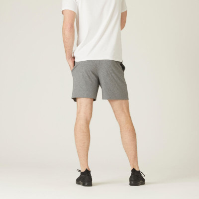 DOMYOS Short court Fitness Homme - 100 gris