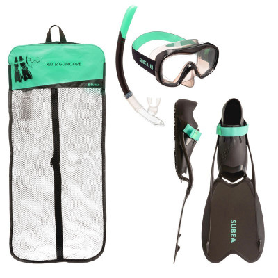 SUBEA Kit de snorkeling R'Gomoove Adulte noir vert