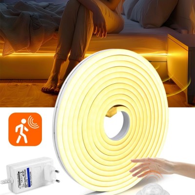 Ruban LED 5m Blanc Chaud 3000K Détection Mouvement et Contrôle APP