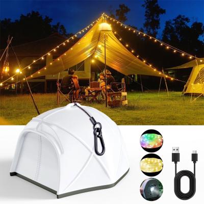 Guirlande lumineuse LED en forme de tente portable rechargeable pour camping 