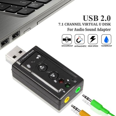 Carte Son USB 3D Audio Virtual 7.1  Adaptateur Plug & Play