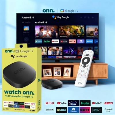 Android TV Box ONN avec 8GB RAM et 128GB ROM + Télécommande Vocale