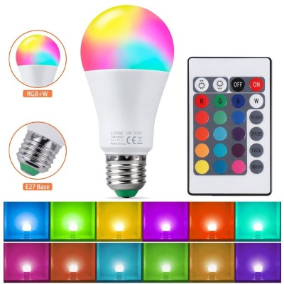 Ampoule intelligente LED E27 RGBW  Lumière multicolore 16 couleurs